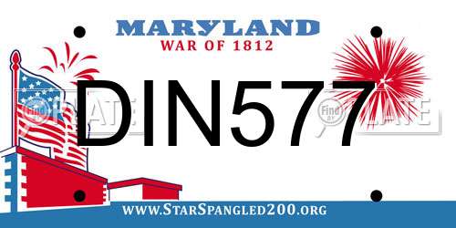 DIN577 Maryland License Plate