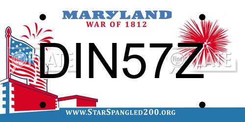 DIN57Z Maryland License Plate