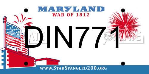 DIN771 Maryland License Plate