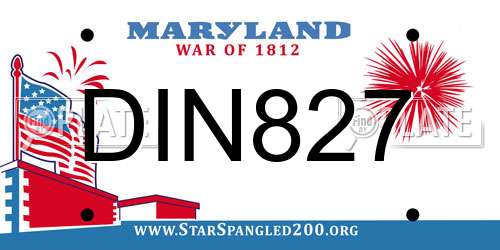 DIN827 Maryland License Plate