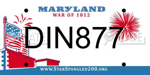 DIN877 Maryland License Plate