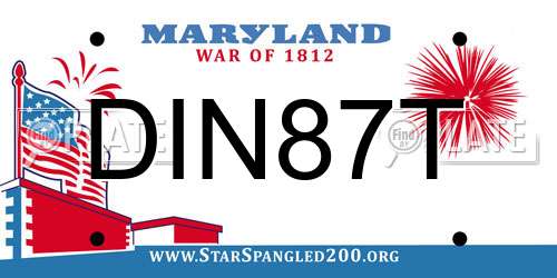 DIN87T Maryland License Plate