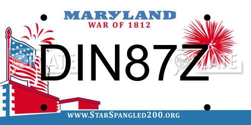 DIN87Z Maryland License Plate