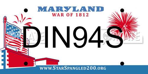 DIN94S Maryland License Plate