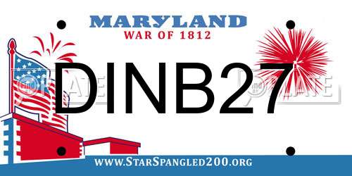DINB27 Maryland License Plate