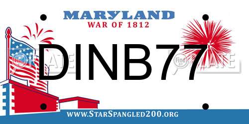 DINB77 Maryland License Plate