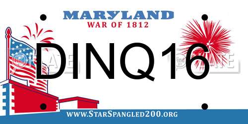 DINQ16 Maryland License Plate