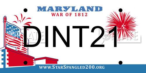 DINT21 Maryland License Plate