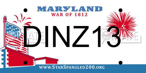 DINZ13 Maryland License Plate