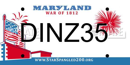 DINZ35 Maryland License Plate