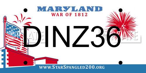 DINZ36 Maryland License Plate