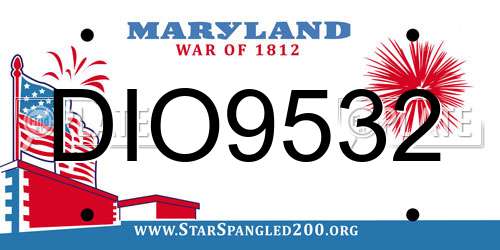 DIO9532 Maryland License Plate