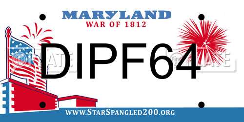 DIPF64 Maryland License Plate