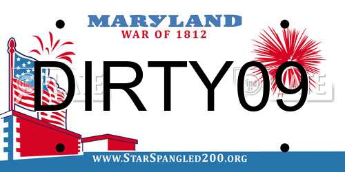 DIRTY09 Maryland License Plate