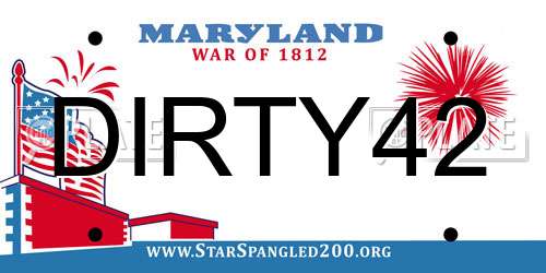 DIRTY42 Maryland License Plate