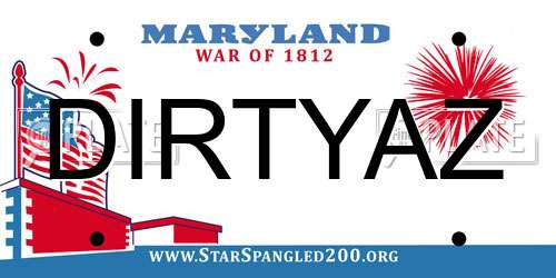 DIRTYAZ Maryland License Plate