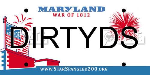 DIRTYDS Maryland License Plate