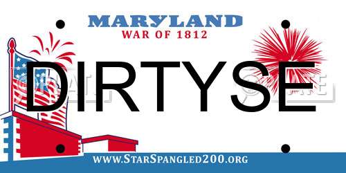 DIRTYSE Maryland License Plate
