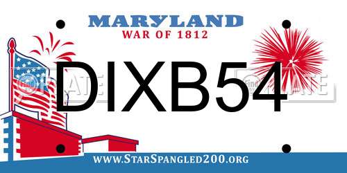 DIXB54 Maryland License Plate
