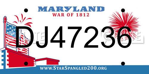 DJ47236 Maryland License Plate