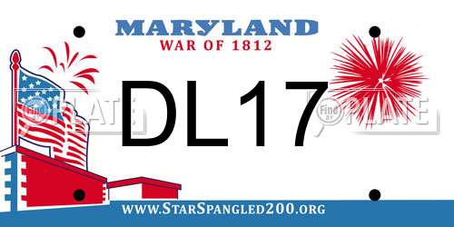 DL17 Maryland License Plate