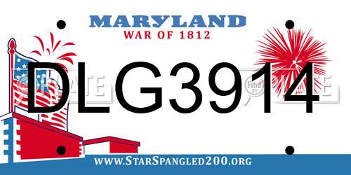 DLG3914 Maryland License Plate
