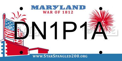 DN1P1A Maryland License Plate