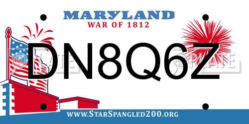 DN8Q6Z Maryland License Plate