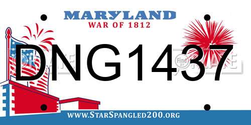 DNG1437 Maryland License Plate