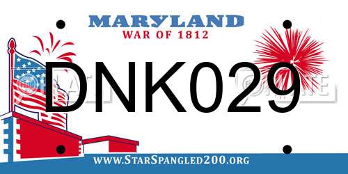 DNK029 Maryland License Plate