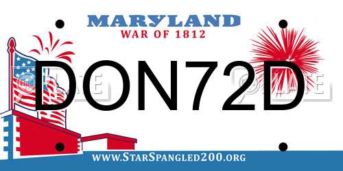 DON72D Maryland License Plate