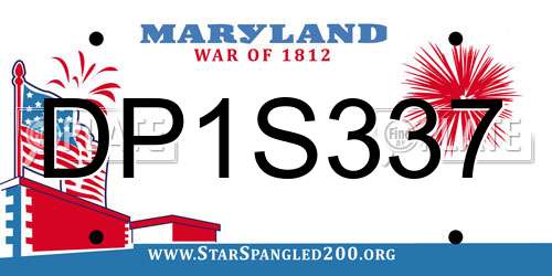 DP1S337 Maryland License Plate
