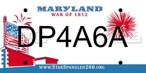 DP4A6A Maryland License Plate