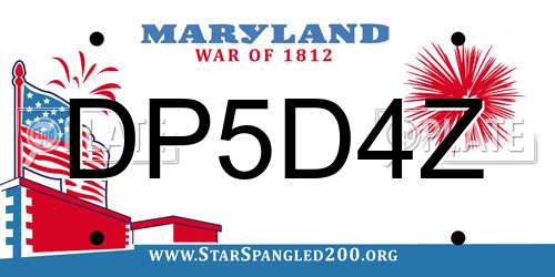 DP5D4Z Maryland License Plate