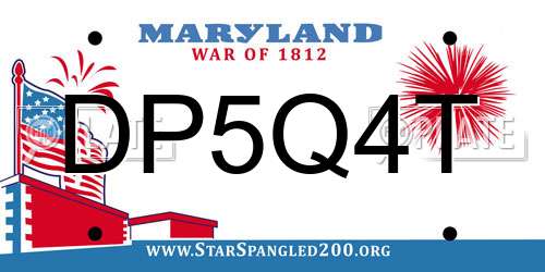 DP5Q4T Maryland License Plate
