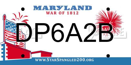 DP6A2B Maryland License Plate