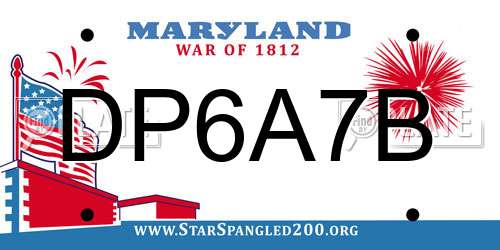 DP6A7B Maryland License Plate