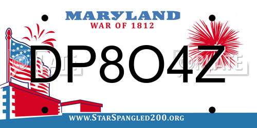 DP8O4Z Maryland License Plate