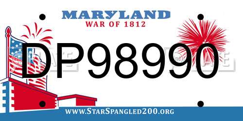 DP98990 Maryland License Plate