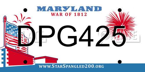 DPG425 Maryland License Plate