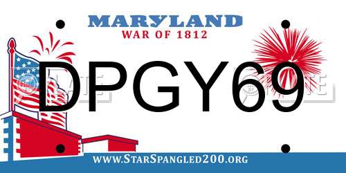 DPGY69 Maryland License Plate