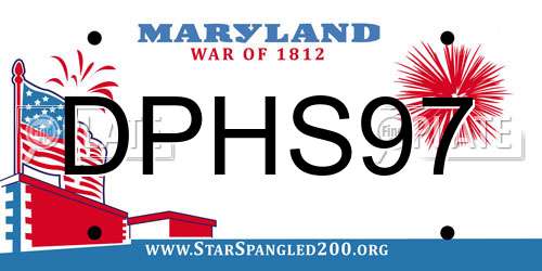 DPHS97 Maryland License Plate