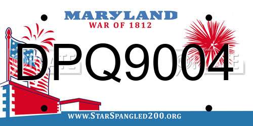 DPQ9004 Maryland License Plate