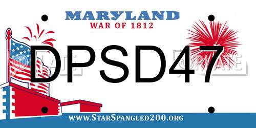 DPSD47 Maryland License Plate