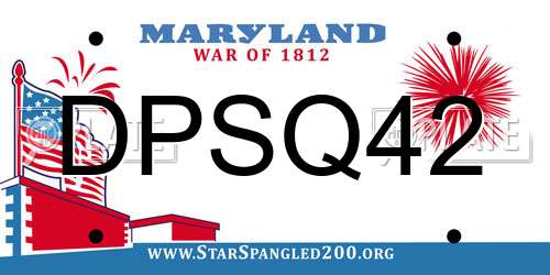 DPSQ42 Maryland License Plate
