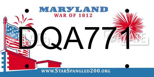 DQA771 Maryland License Plate