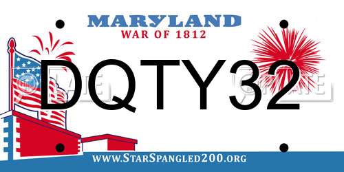 DQTY32 Maryland License Plate
