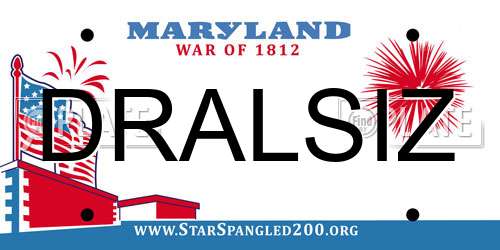 DRALSIZ Maryland License Plate