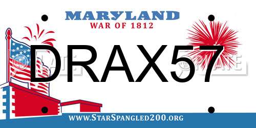DRAX57 Maryland License Plate