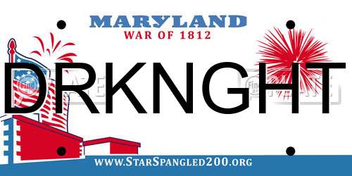DRKNGHT Maryland License Plate